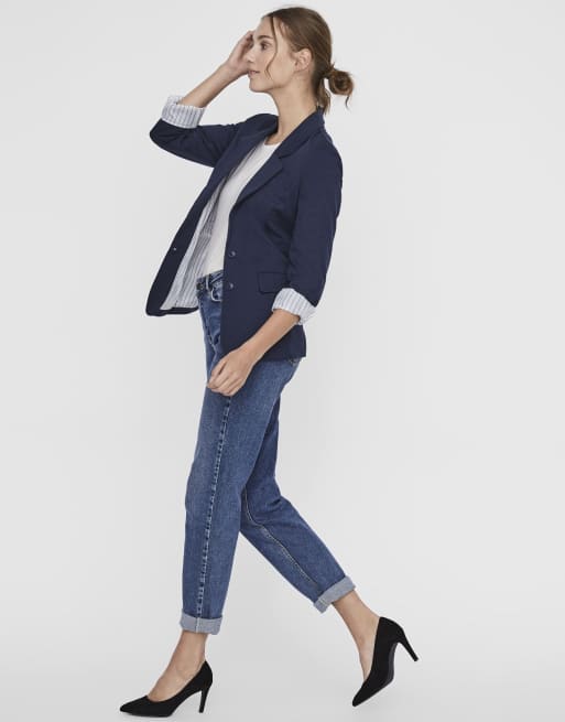 Vero Moda - Blazer in marineblauw, 4 van 4