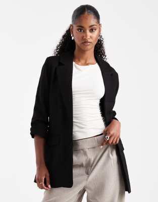 Vero Moda - Blazer in Schwarz mit gerafftem Blazer