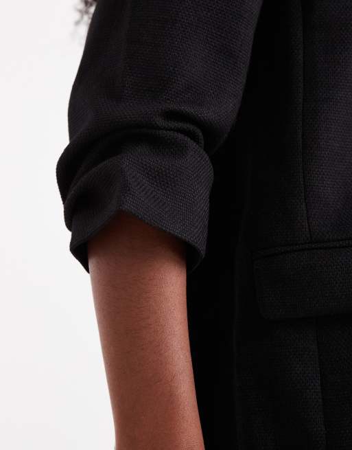 Vero Moda - Blazer met gerimpelde mouwen in zwart, 4 van 4
