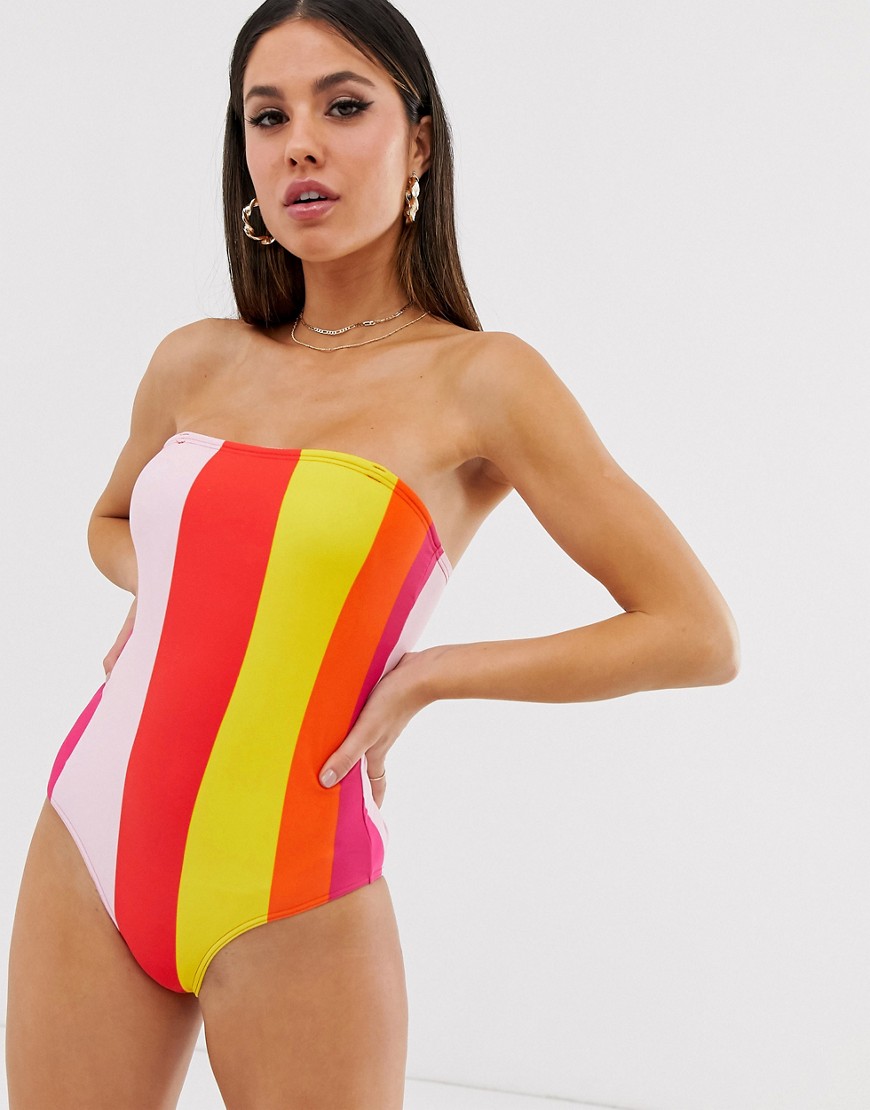 Vero Moda Block Stripe Swimsuit-Multi