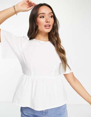 Vero Moda blouse with cut out back in white