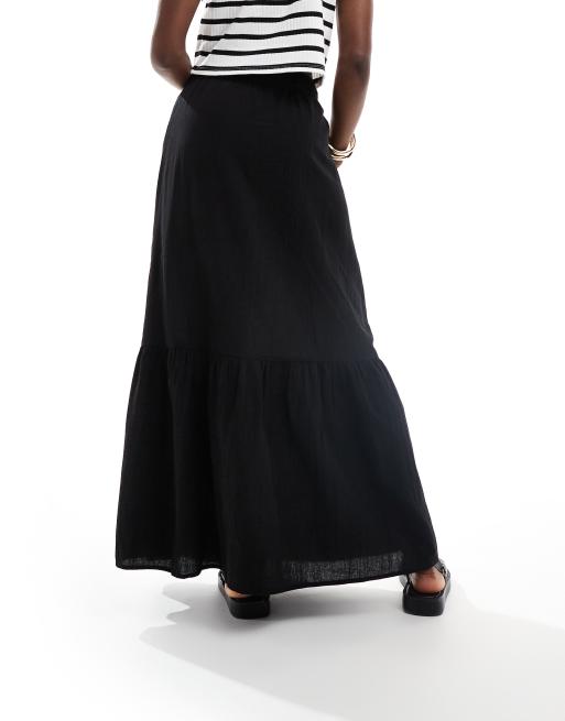 Vero Moda boho maxi skirt in black, 3 of 5