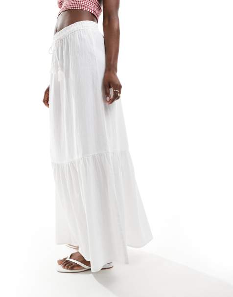 Vero Moda boho maxi skirt in white - view 1