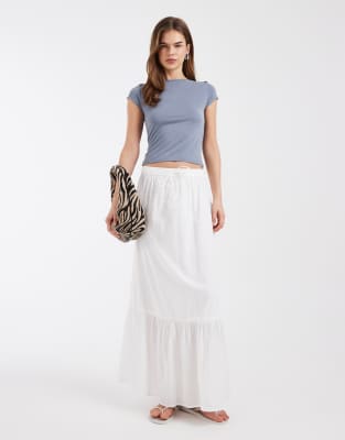 Vero Moda - Boho-Maxirock in Weiß mit genoppter Struktur