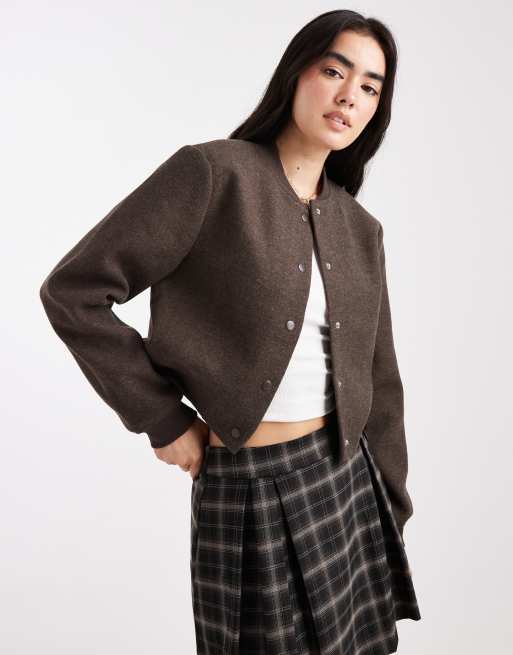 Vero Moda bomber jacket in chocolate brown, 2 of 4