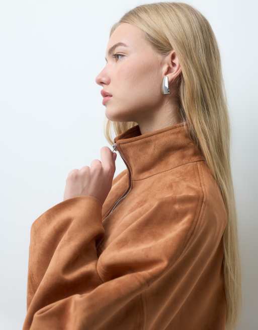 Vero Moda bomber zippé marron clair, 2 de 4