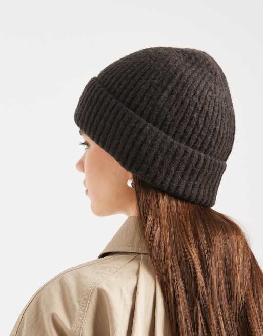 Vero Moda - Bonnet côtelé - Chocolat chiné, 3 de 3