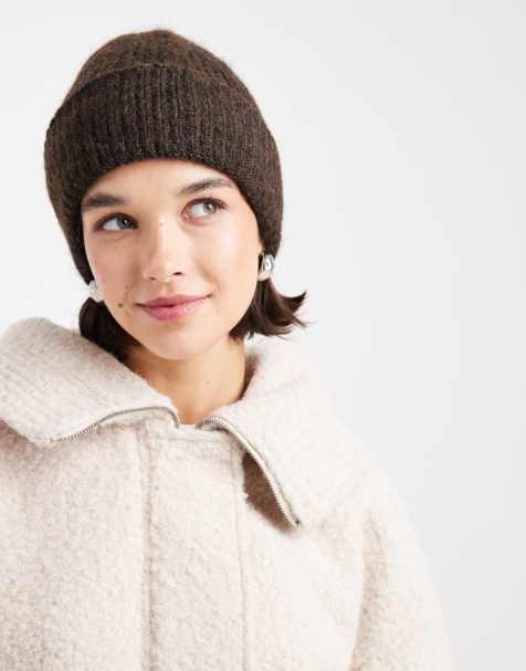 Vero Moda - Bonnet en laine épaisse duveteuse - Chocolat chiné - view 1