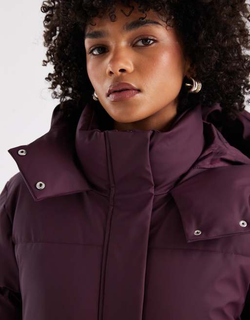Vero Moda – Bordowa powlekana krótka kurtka ocieplana, 4 z 4