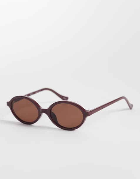 Vero Moda – Bordowe owalne okulary przeciwsłoneczne - view 1