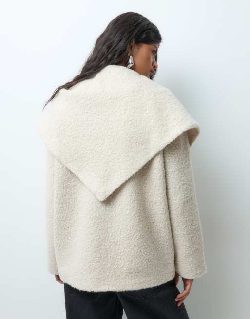 Vero Moda Bouclé-Jacke mit Schal-Detail in Creme, 5 von 5