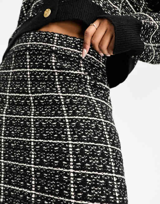 Mini black clearance grid skirt