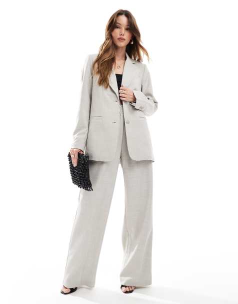 Vero Moda boxy blazer and pull on pants set in blue gray - view 1