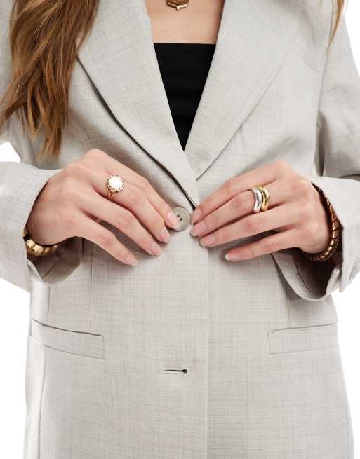 Vero Moda boxy blazer in blue gray - part of a set, 3 of 4