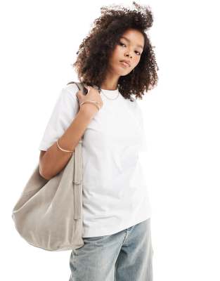 boxy round neck T-shirt in bright white