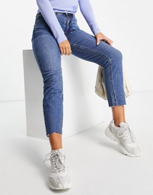 Vero Moda Brenda cotton blend jeans in medium blue - MBLUE - ASOS Price Checker