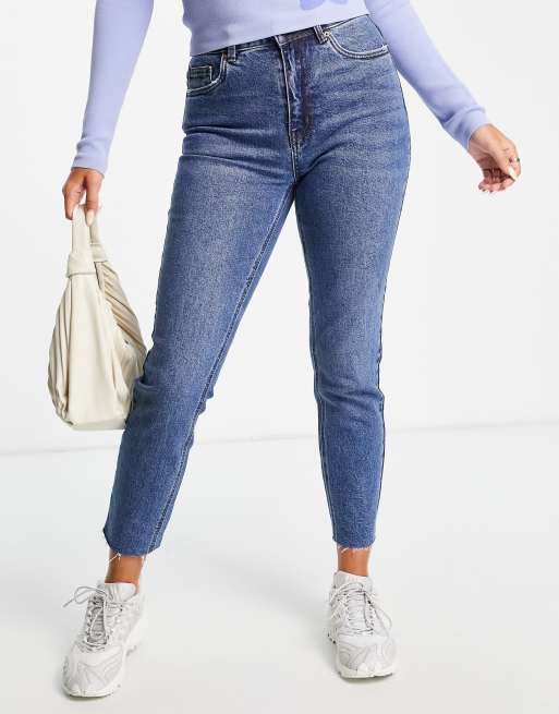 Vero Moda Brenda cotton blend jeans in medium blue MBLUE