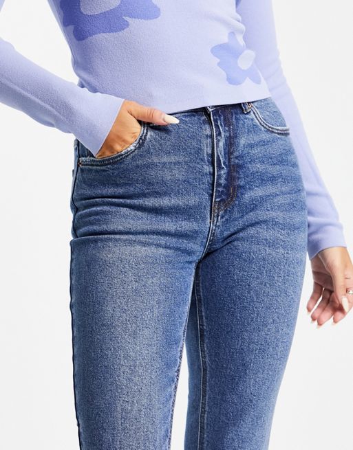 Jeans direitos, cintura subida medium blue Vero Moda