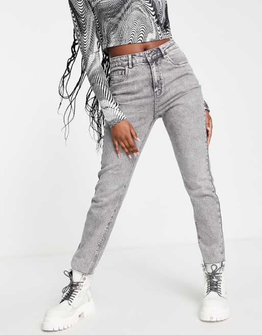 Vero Moda Brenda straight leg jeans in washed gray denim
