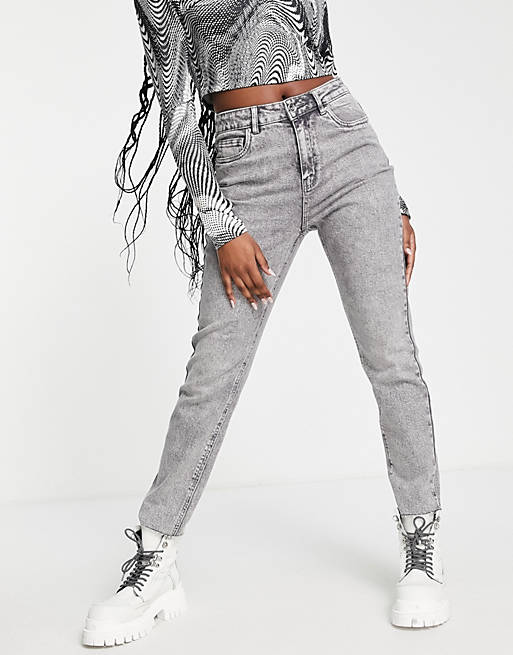 Vero Moda Brenda straight leg jeans in washed grey denim