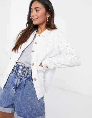 vero moda white denim jacket