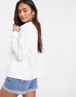 vero moda white denim jacket