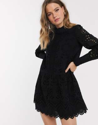 broderie smock dress