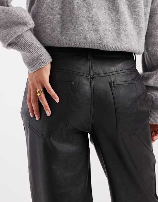 Vero Moda - Broek met ballonpijpen van imitatieleer in zwart, 4 van 5