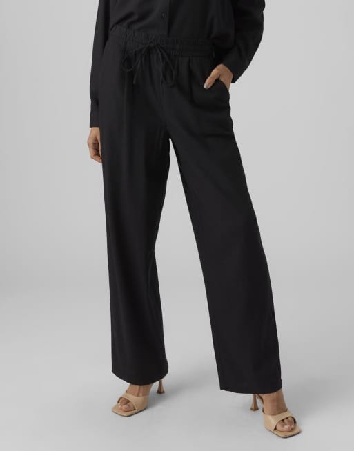 Vero Moda - Broek met wijde pijpen in zwart