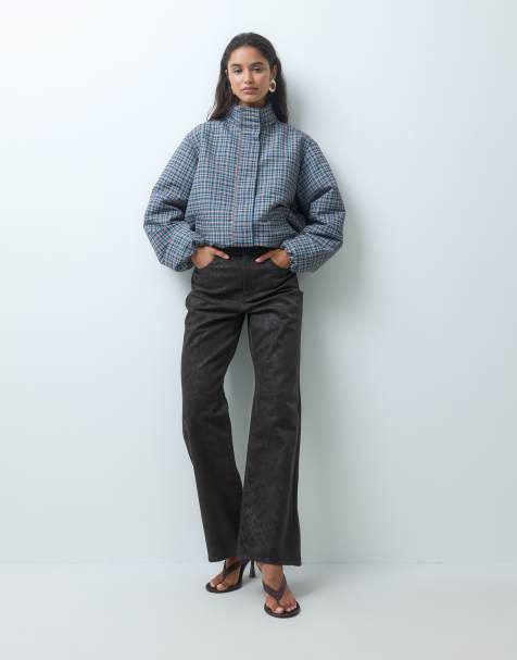 Vero Moda bukser med brede ben i brun med falmet look - view 1