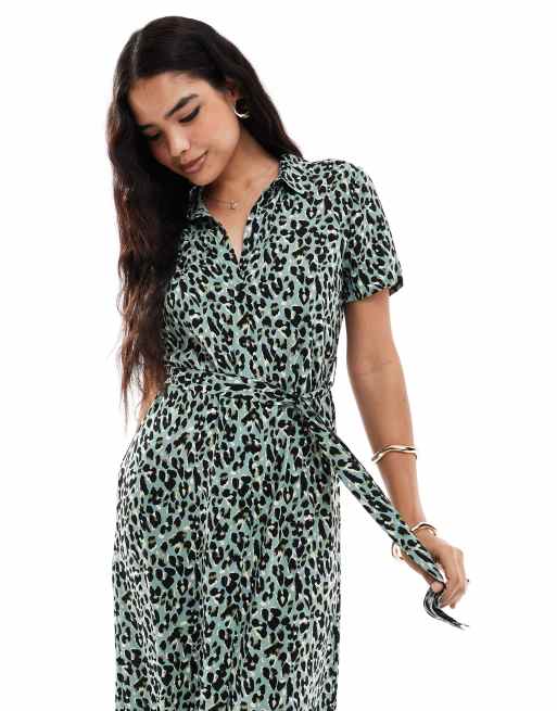 Green leopard print dress asos hotsell