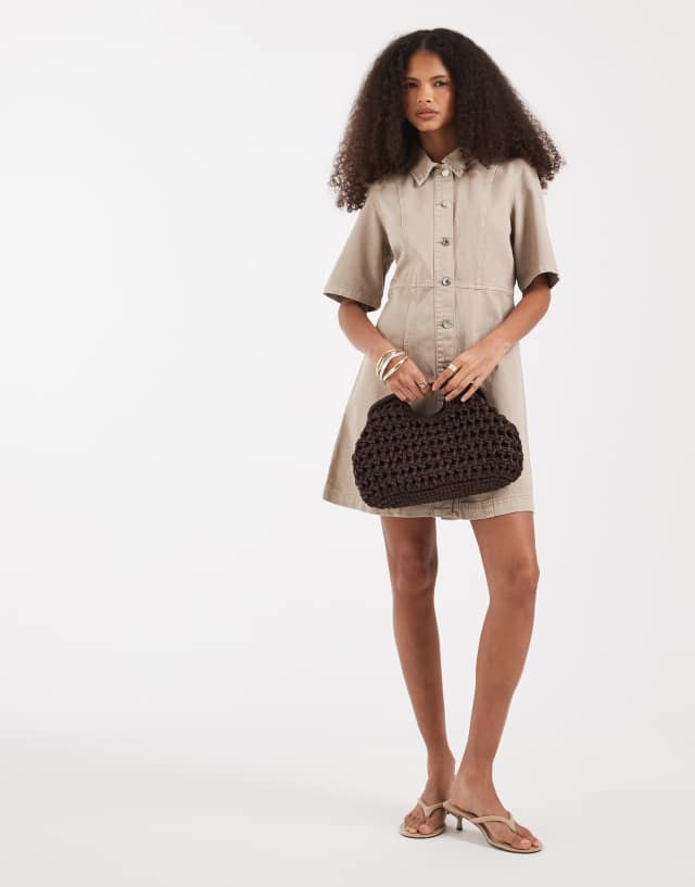 beige fit and flare dress Vero Moda - Denim Mini - Women - Cotton - XXS cn_Mamma24 feminine touch MILF Blake Blossom Is Size:5 YEAR