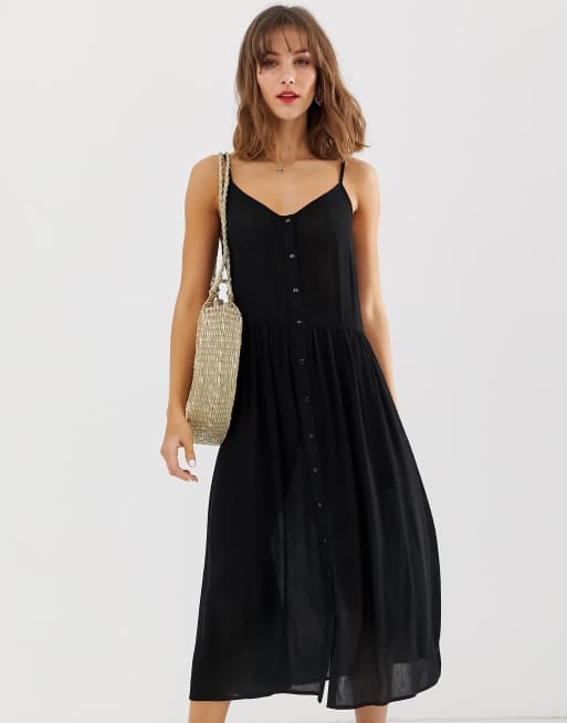 Vero moda button front best sale midi dress