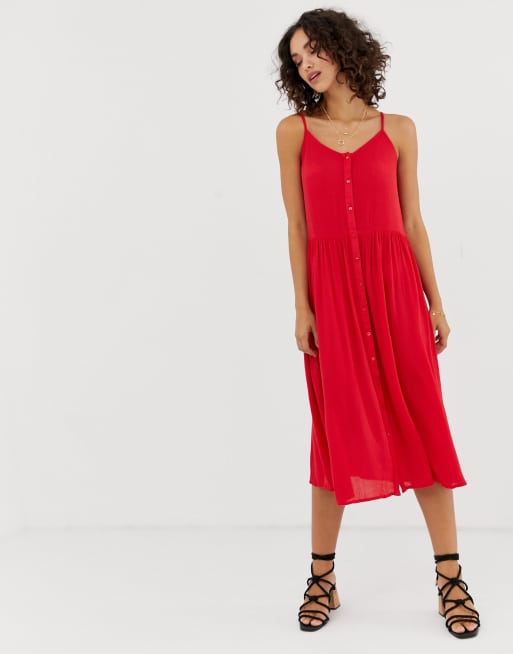 Vero moda button 2024 front midi dress