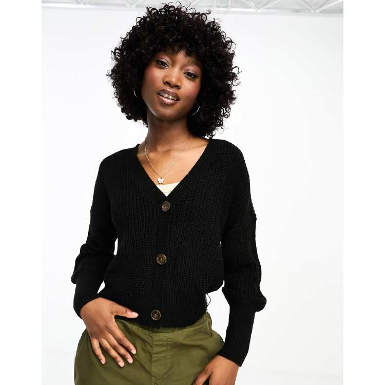 Vero Moda button through cardigan in black ASOS