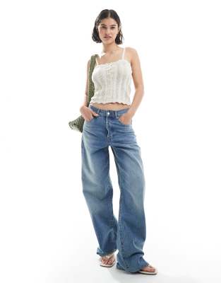 Vero Moda Buttondown Crochet Cami Top In White