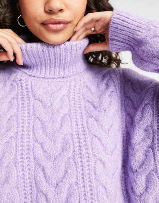 Mauve cable outlet knit sweater