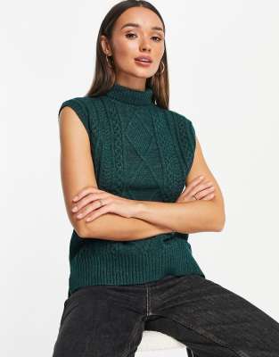 dark green knitted vest