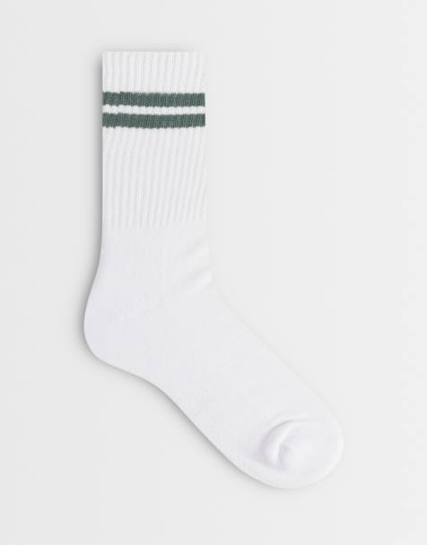 Vero Moda - Calcetines blancos y verde laurel de estilo deportivo de canalé - view 1