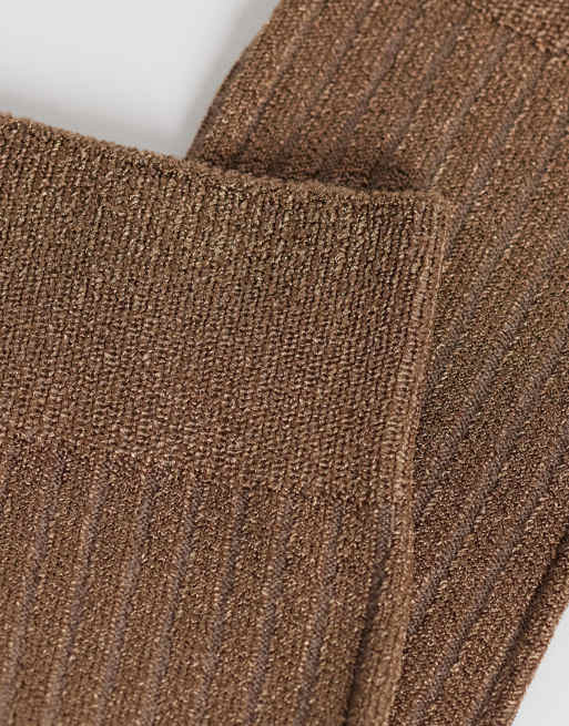 Vero Moda calze a coste marrone chiaro, 2 di 3