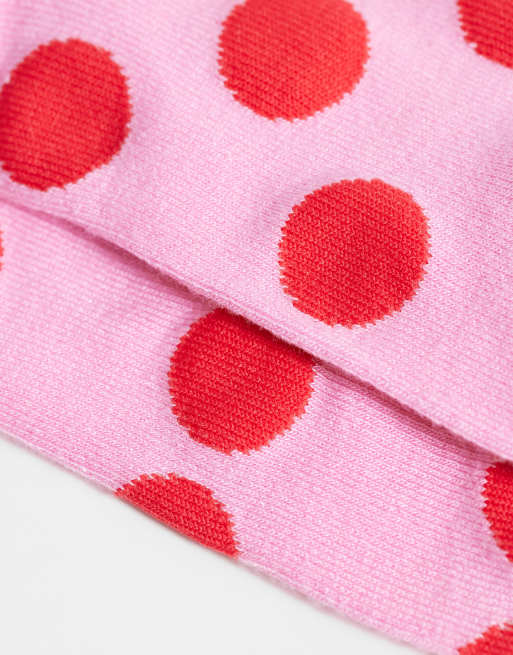 Vero Moda calzini a pois rosa con pois rosa acceso, 2 di 3