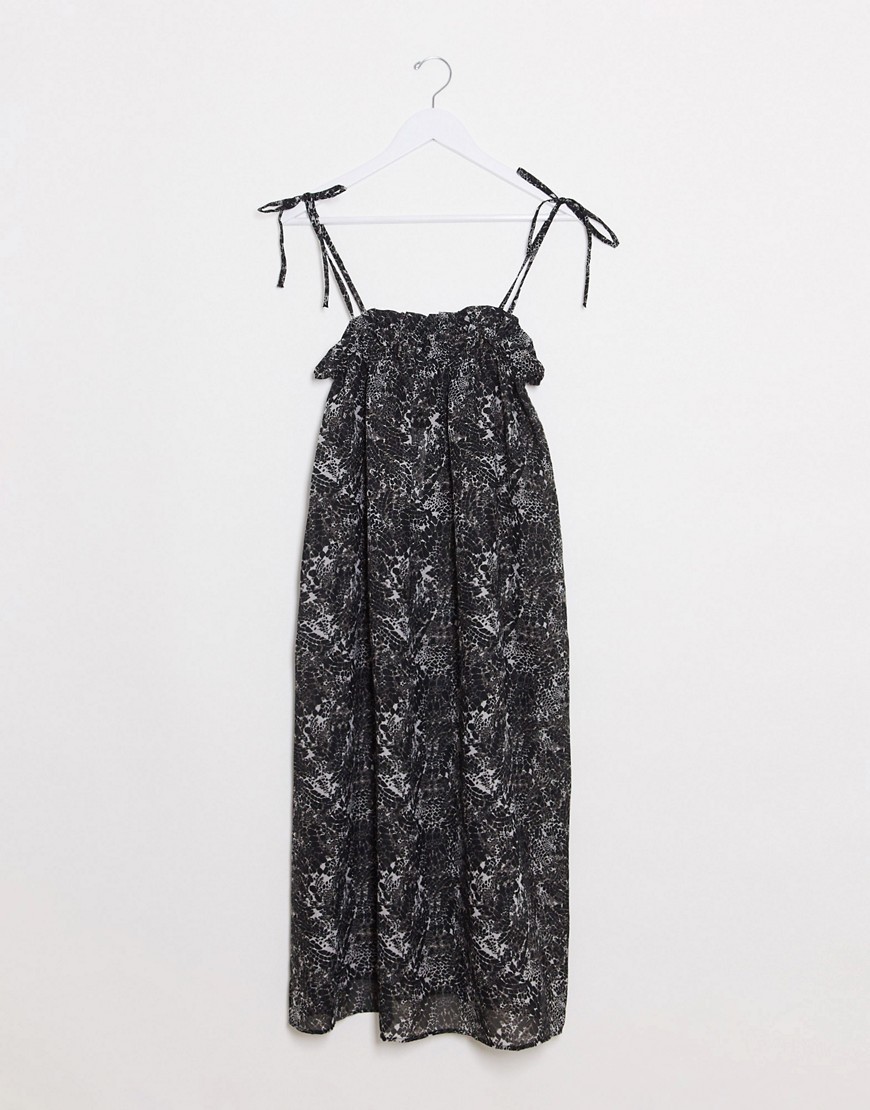 Vero Moda - Cami-jurk met gestrikte schouders en print-Multi