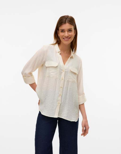 Vero Moda - Camicia color betulla