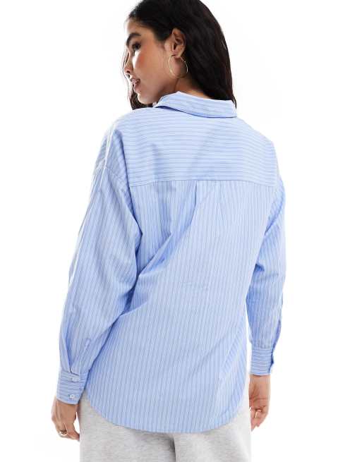 Vero Moda Camicia oversize azzurra e bianca a righe ASOS