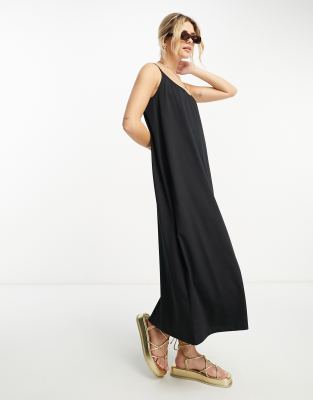 Vero Moda - Camisole-Maxikleid in Schwarz zum Hineinschlüpfen-Black