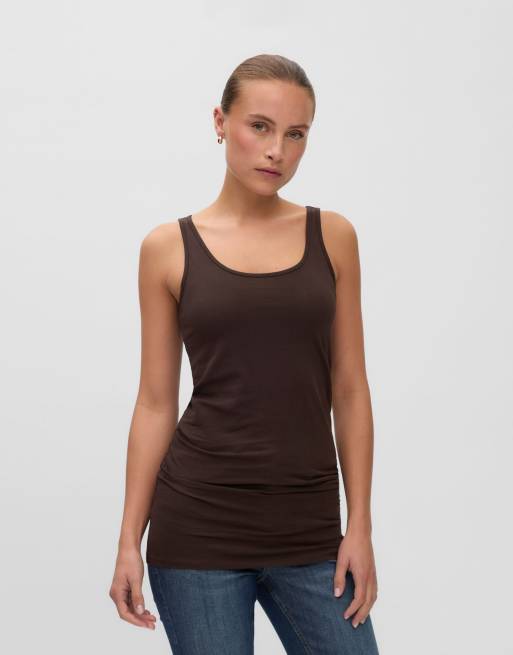 Vero Moda canotta in marrone cioccolato, 3 di 6