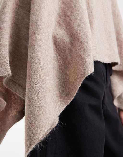 Vero Moda cape à manches longues et col rond en chocolat neutre, 2 de 4