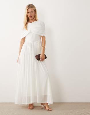 Vero Moda Cape Detail Jersey Maxi Dress In White
