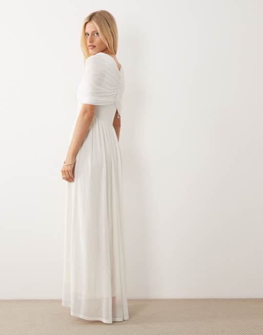 Vero Moda cape detail jersey maxi dress in white | ASOS