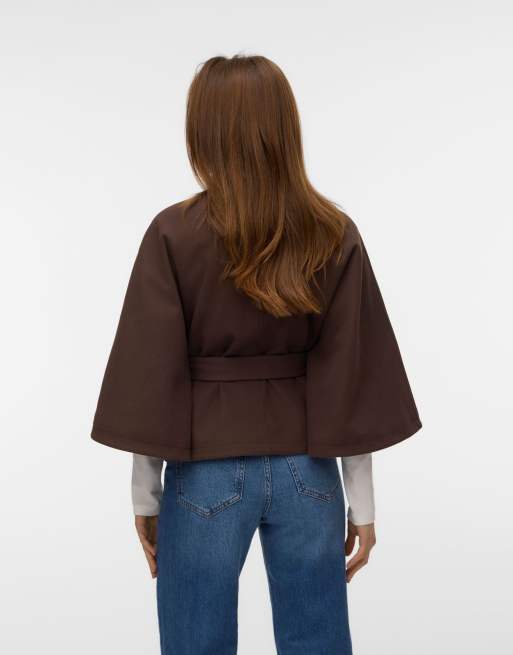 Vero Moda Cape in chocolate brown, 2 of 5